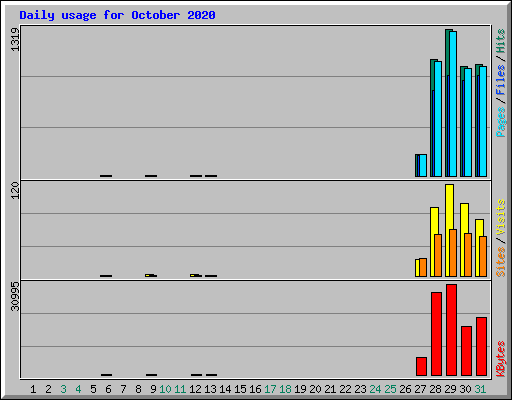 Daily usage for October 2020