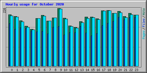 Hourly usage for October 2020